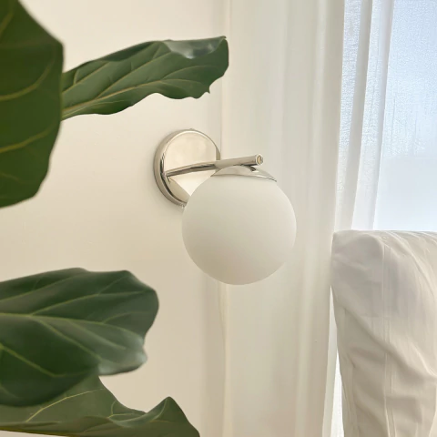 APLIQUE - SAUCE CROMO - GLOBO OPAL - comprar online