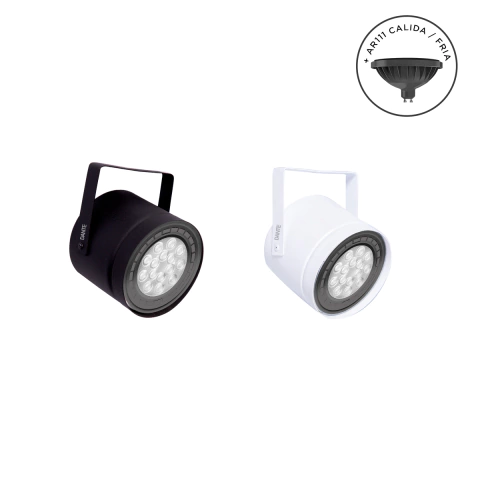 TACHO - RODRIGO - CABEZAL CHAPA TEATRO + FOCO AR111 (CUERPO GRIS)