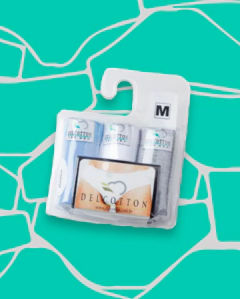 Kit com 3 cuecas básicas masculinas em algodão nas cores azul claro e cinza da marca Delcotton