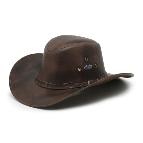 Chapéu em Couro Americano Coffee REF. 3589