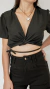 CAMISA CRUZADA ALMENDRA, NEGRA - comprar online