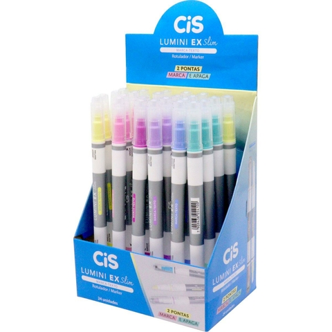 Caneta Marca Texto CIS Lumini Ex Slim Várias Cores - CIS