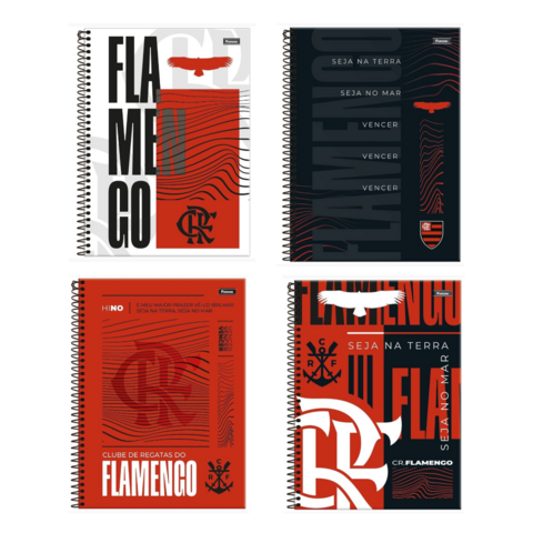 Caderno Espiral Universitário Capa Dura 1 Matéria Flamengo 80Folhas- Foroni