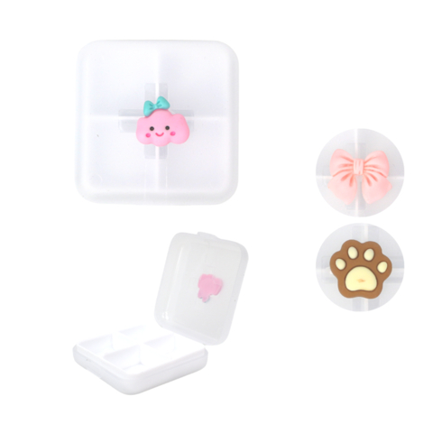Mini Caixa Organizadora 7cm x 7cm - com 4 Divisórias - Uniso