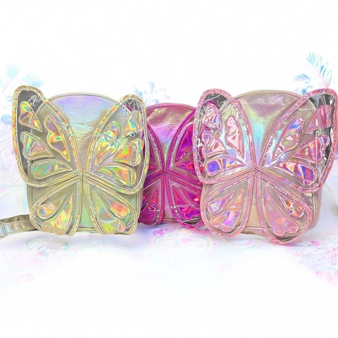 Mochila de Passeio Holográfica Borboleta Infantil