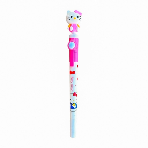 Caneta Gel Giratória Hello Kitty - Tinta Preta