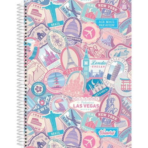 Caderno Espiral Universitário Capa Dura 10 Matérias Larissa Manoela Wanderlust 160 Fls - ANIMATIVA