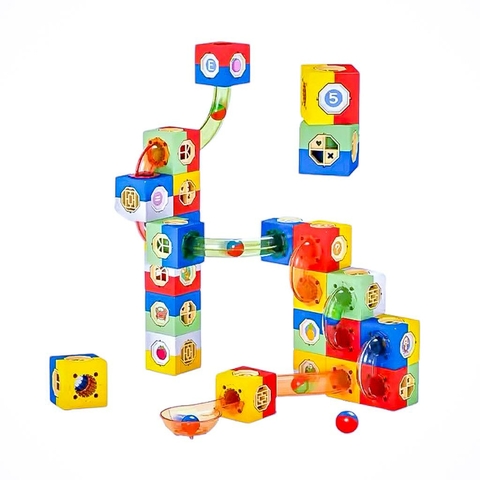 Brinquedo Blocos de Montar com Conectores e Bolinhas - 98 peças