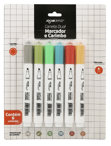 Caneta Dual Marcador e Carimbo