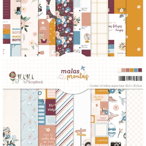 Papel para Scrapbook Coleção Malas Prontas - Juju Scrapbook