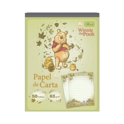 Caderno Colado Papel Carta Pooh 50 Folhas