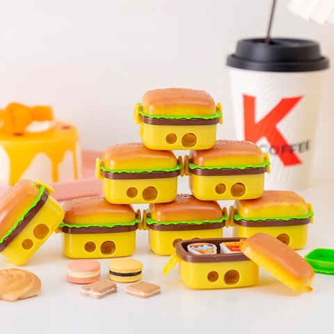 Apontador Duplo Hamburguer com 2 Borrachas Decoradas