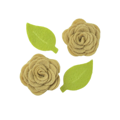 flor de feltro bege 2und - 3376