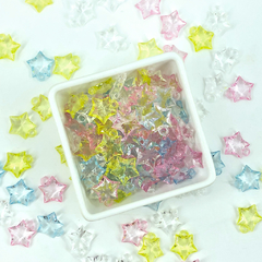 pingente estrelas transparentes (cores mistas) 20mm 20g - 4152