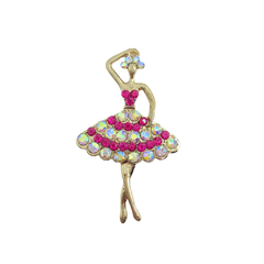 aplique de metal bailarina com strass rosa pink 1und - 4546
