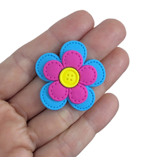 aplique emborrachado flor botão 45mm 2und - 5332 - ZIGG ZAGG EXPRESS