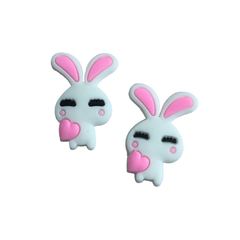aplique emborrachado coelhinho com coração 28mm 2und - 7101