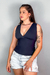 Blusa Decote V Eduarda Preta
