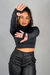 Cropped Manga Luva Manu Preto - comprar online