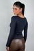 Blusa Decote Transpassado Thais Preta - loja online