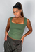Blusa Regata Quadrada Agata Verde Oliva - comprar online