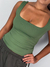 Blusa Regata Quadrada Agata Verde Oliva - Mari Gelinski Store - MGS