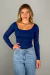 Blusa Manga Longa Ester Azul Marinho - Mari Gelinski Store - MGS
