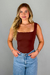 Blusa Regata Quadrada Agata Marrom - Mari Gelinski Store - MGS