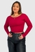 Cropped Manga Longa Marcela Vermelho Cereja na internet