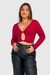 Cropped Manga Longa Marcela Vermelho Cereja