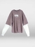 Remera Boxy doble manga Krone Marron