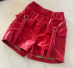 Short Cargo couro ecológico