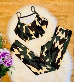 Conjunto fitness suplex legging + top Paula - comprar online