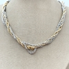 Colar Bijoux Correntes Enrolada - Dourado e Prata