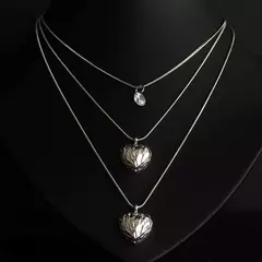 Colar Bijoux 3 em 1 Coração Martelado - comprar online