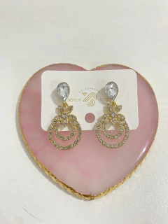 Brinco medio strass July - Meizy Store