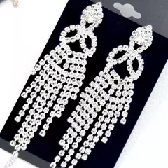 Brinco de Festa em Strass Base Folhas - comprar online