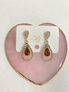 Brinco medio strass Luna