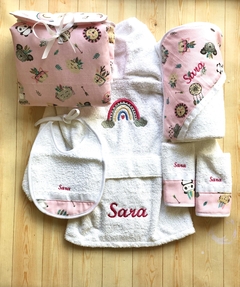 Set de Accesorios en Gabardina Estampada