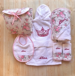 Set de Accesorios en Gabardina Estampada