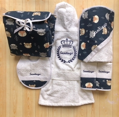 Set de Accesorios en Gabardina Estampada