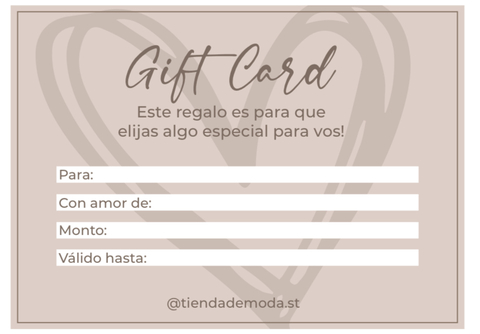 Tarjeta de regalo por $50.000