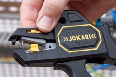 Imagen de PELACABLE AUTOMÁTICO P/ CONDUCTORES Y HEBRAS DE 0,2 A 6 MM2- CORTADOR LATERAL DE HASTA 2,5 MM2 Y TOPE DE LONGITUD DE 6 A 18 MM- MARCA JOKARI, MODELO SECURA 2K