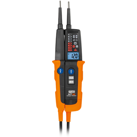 Detector de tensión multifunción IP64 con "LoZ" e indicaciones LED y linterna LED - HT10