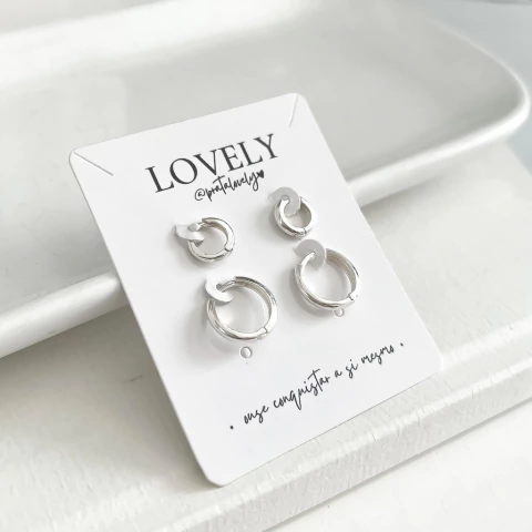 BRINCO DUPLINHA ARGOLA CLICK LISA PRATA 925 | REF B204