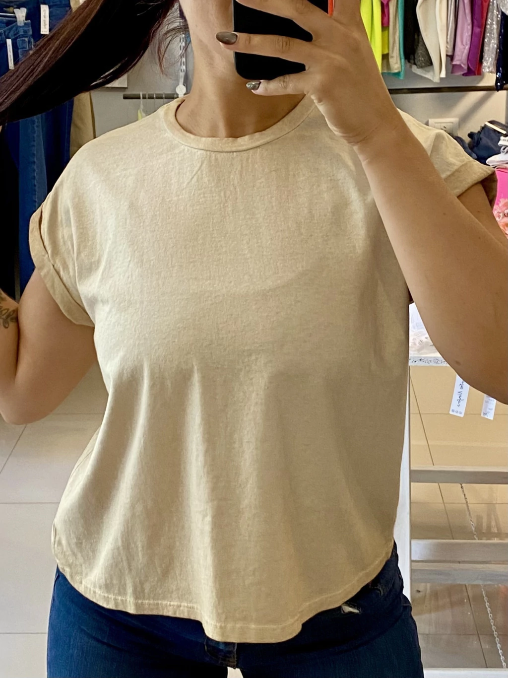 Remera Wash Beige. BK175