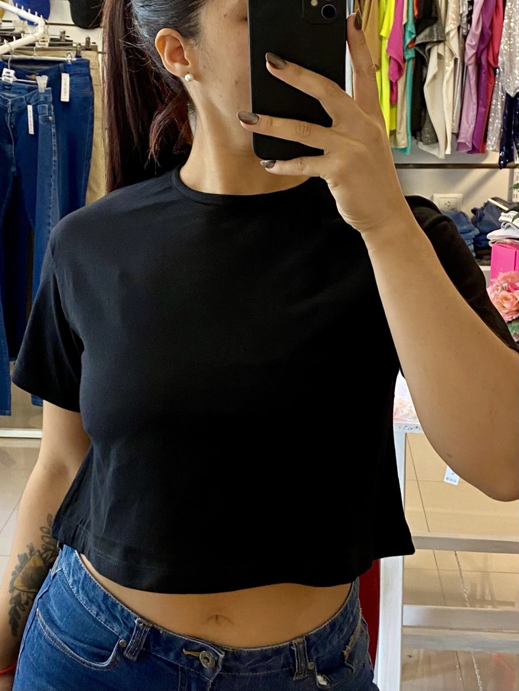 Remera Boxy Pima NEGRO. BK176