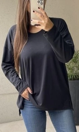 Remera Beck Negra Talle Único. Cod. BL30