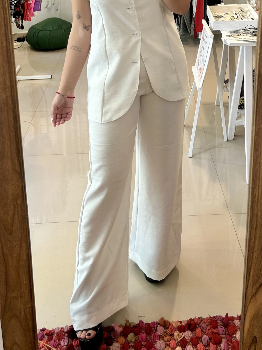 Pantalón Roberta Sastrero Full Tencel Blanco. Cód. 95703