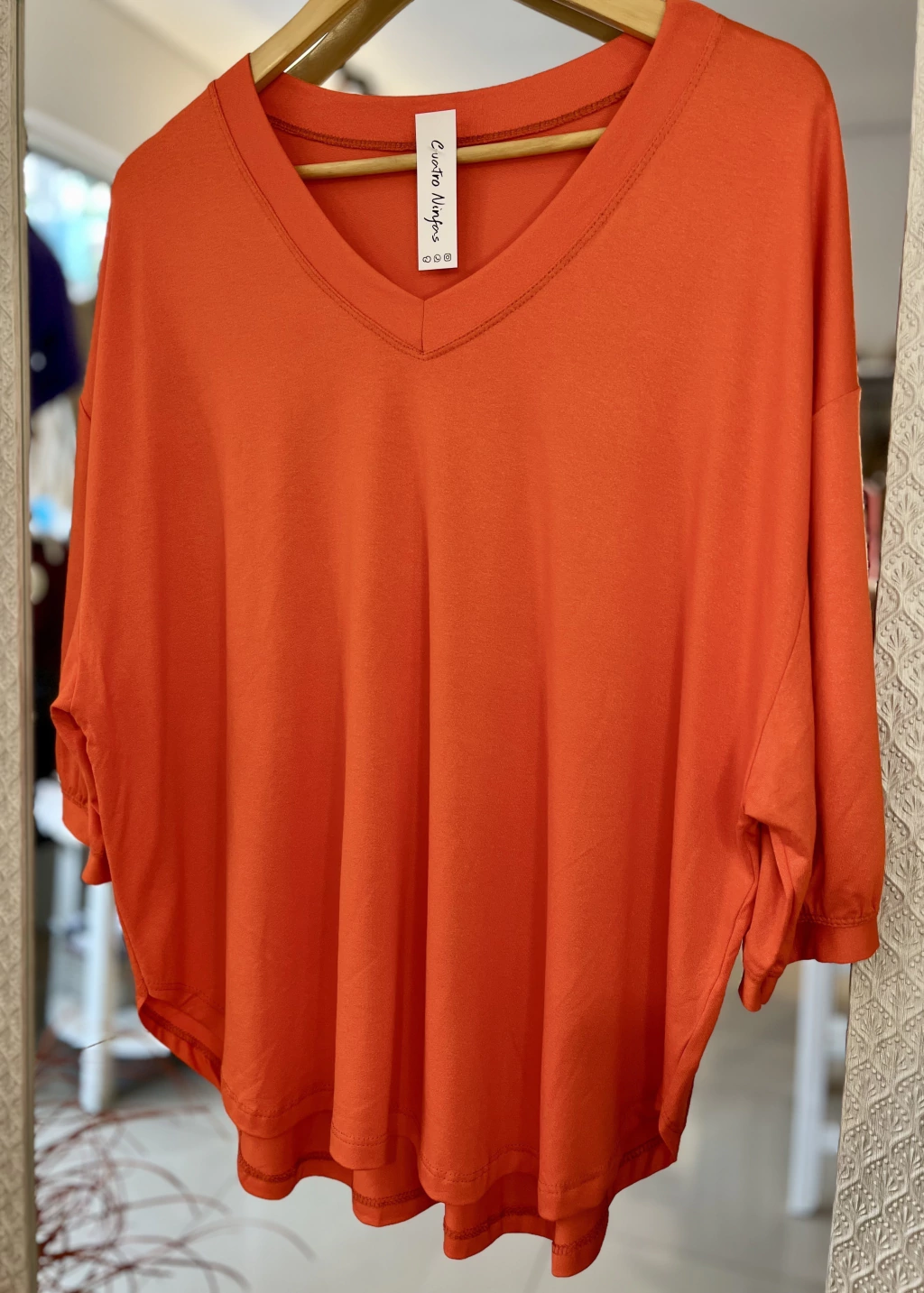 Remera Manga 3/4 Mandarina. Cod. 391GEN